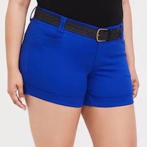 Cute Blue Torrid shorts with belt